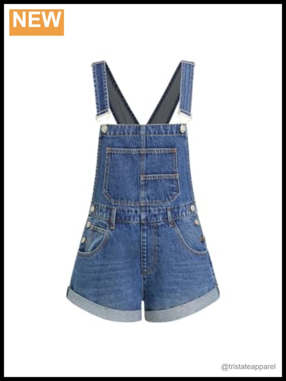 CIDER Womens Overalls Denim Blend Adjustable Straps Cuffed Hem Casual Summer